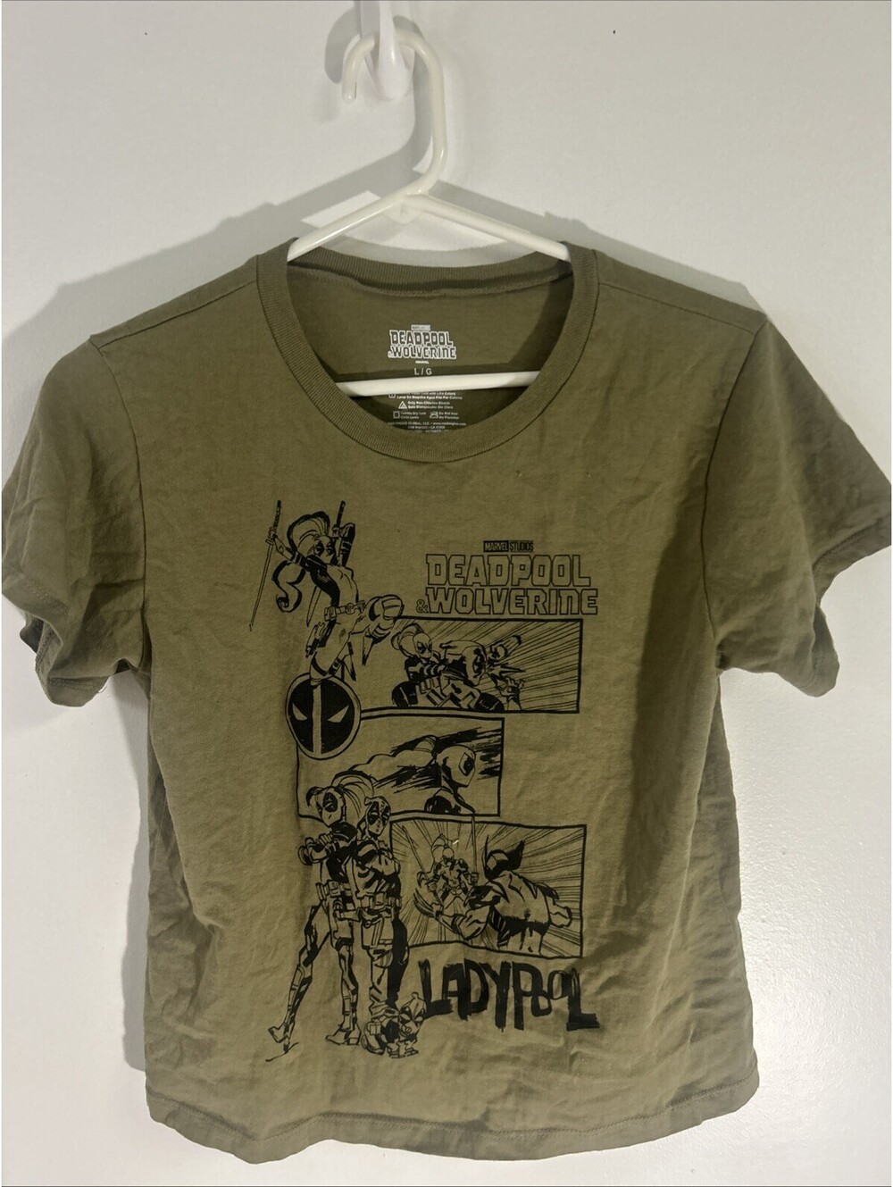 Green Deadpool And Wolverine Lg Shirt For Women